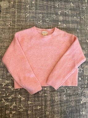 Crewcuts Soft Pink Ribbed Crewneck Sweater